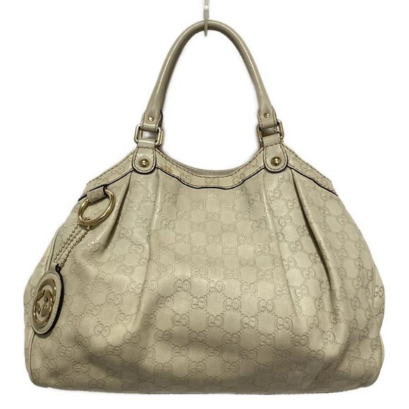 GUCCI Sukey  Beige Leather - Tote Bag 386-082925 - Picture 1 of 8
